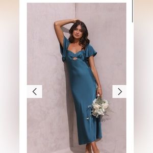 Billy J Carmen Midi Dress - Teal